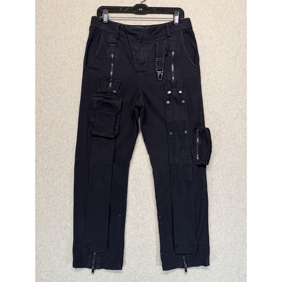 Vautour Other - Vautour Cargo Utility Pants Black Multi Pocket Zip Ankle Tactical 32x30